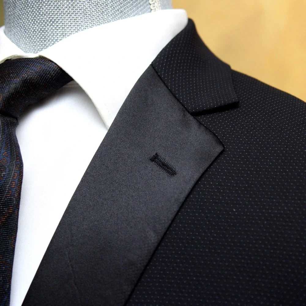 Jos A Bank Men's Dinner‎ Jacket Blazer Black Tailored Fit 46L Wool Blend C070557