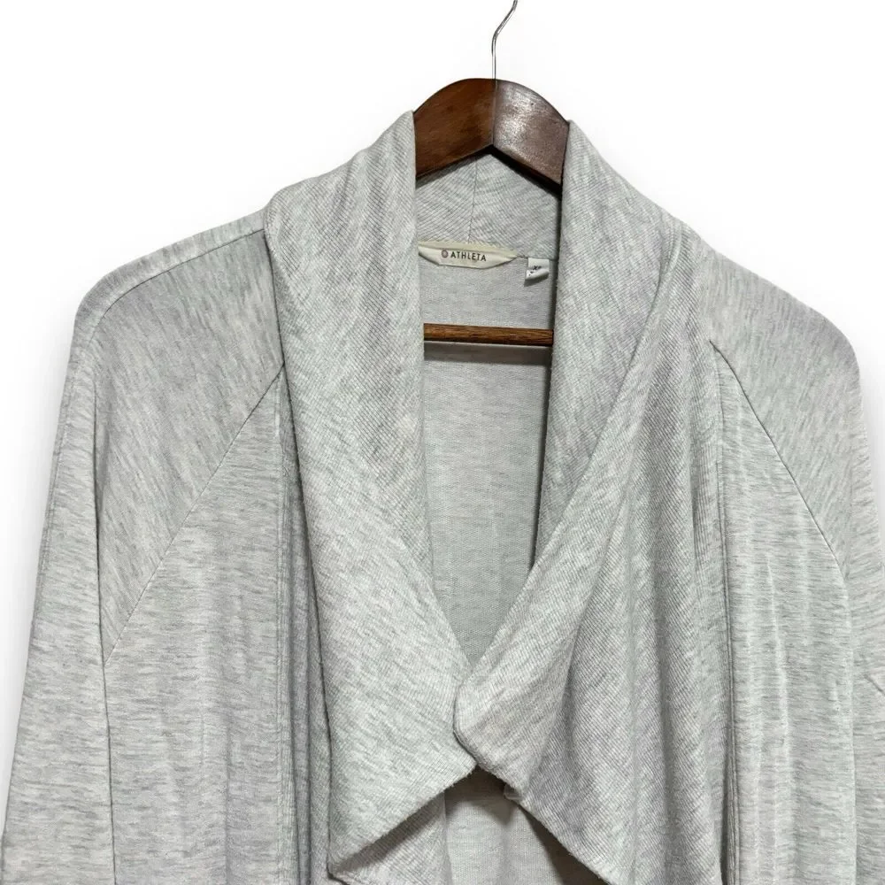 Athleta Women's Studio Wrap Open Front Magnetic Cardigan Gray Size XS Length 28