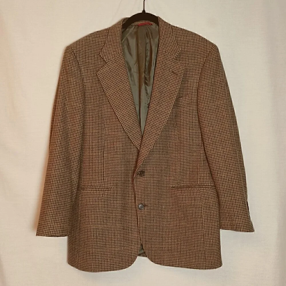 Jos A Bank 100% Cashmere Houndstooth Sports coat/Blazer 
