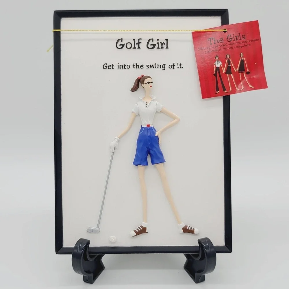 GOLF GIRL Get Into The Swing Of It Hanging Plaque Wall Decor Female Golfer Gift