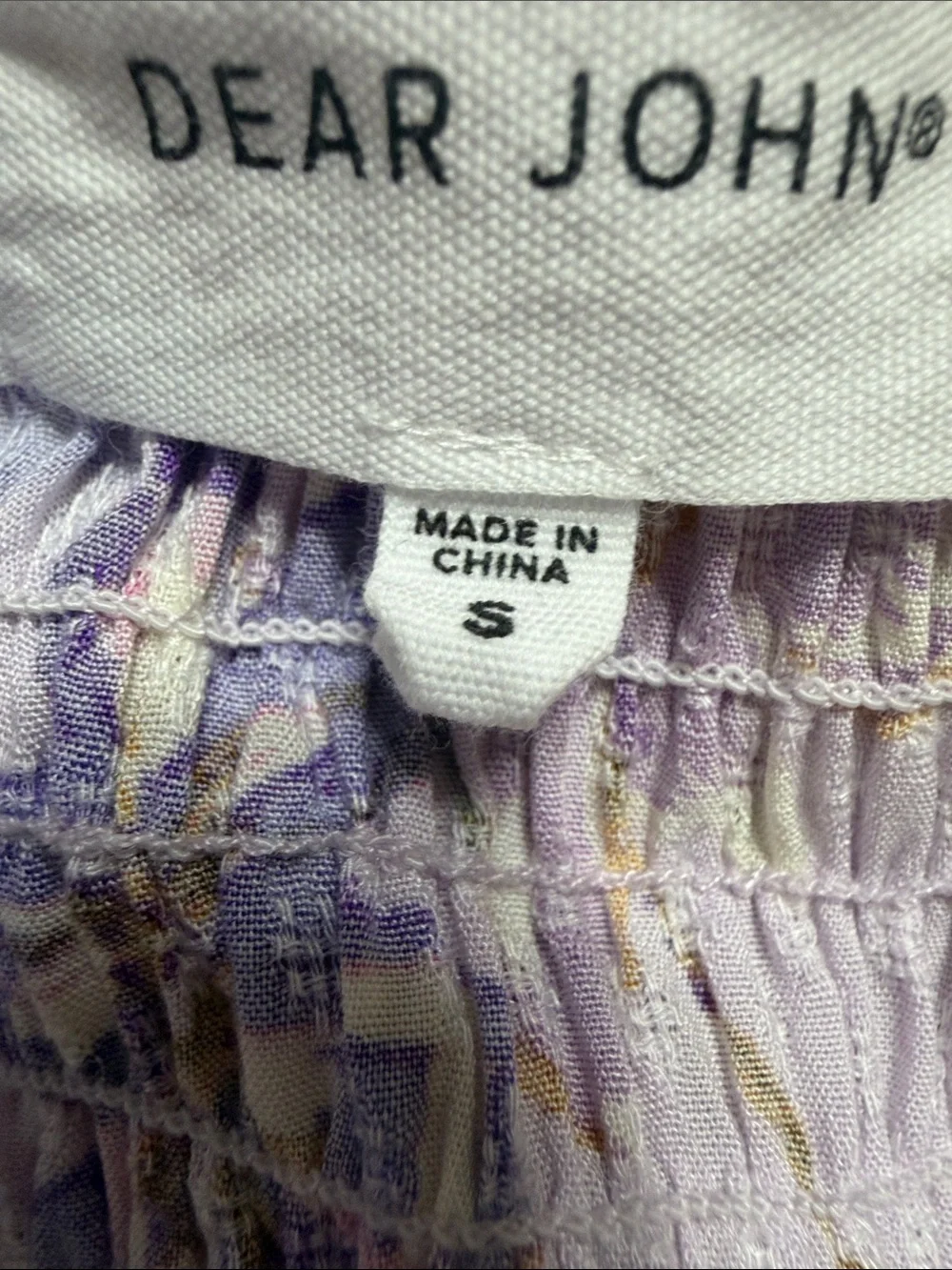 Dear John purple Floral Tiered sleeve less Ruffle Dress size small