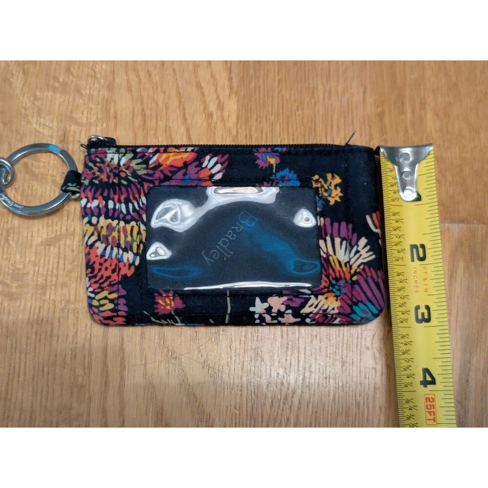 Vera Bradley Lanyard & Matching Window Coin purse MIDNIGHT WILDFLOWERS