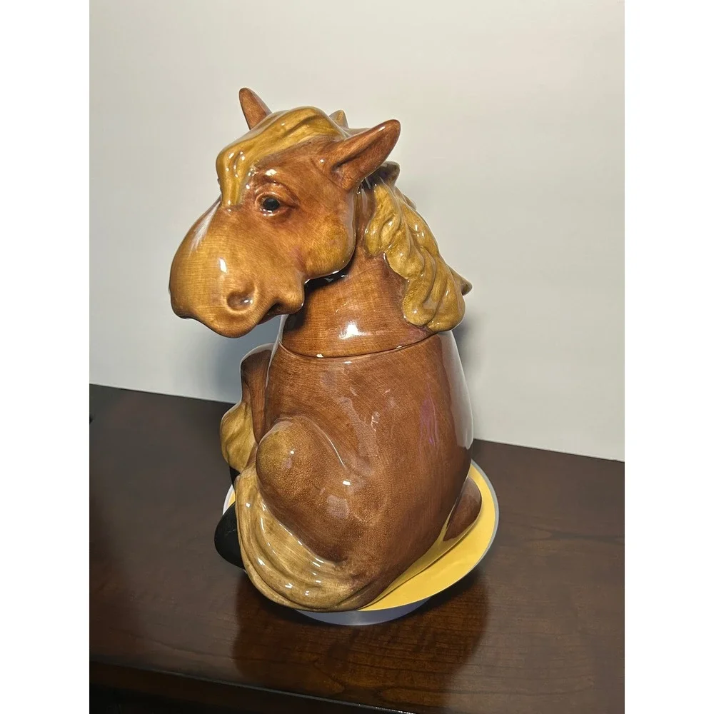 Montana Lifestyles Horse Cookie Jar Ceramic Brown Western Equestrian Decor 12