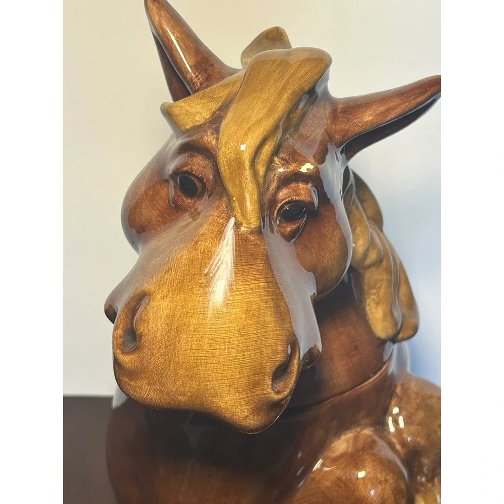 Montana Lifestyles Horse Cookie Jar Ceramic Brown Western Equestrian Decor 12