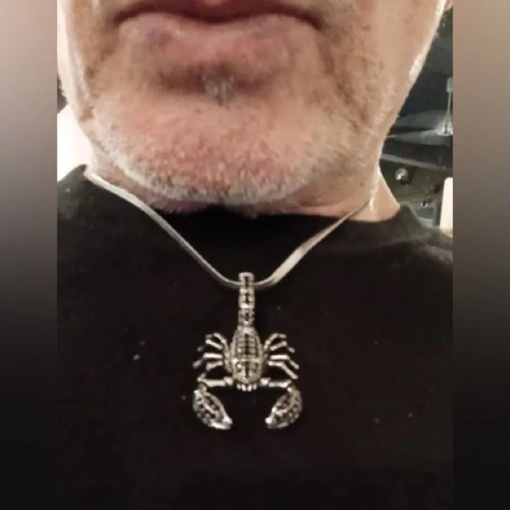 Anthro Men’s Pendant Scorpion Black Fashion Jewelry 925 Sterling Silver Rebel