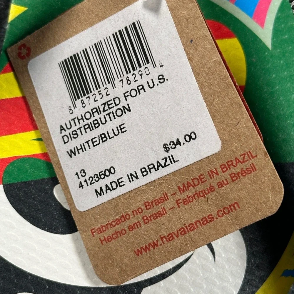 NWT Havaianas Men's Size 13 Disney‎ Pop Art Mickey Mouse Pluto Flip Flop Sandals