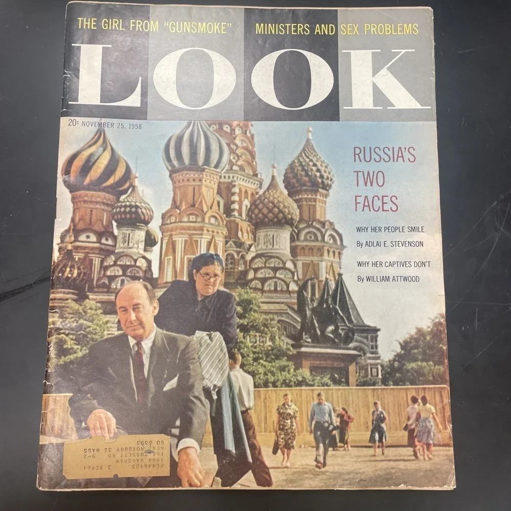 1958 NOVEMBER 25 LOOK MAGAZINE - RUSSIA'S TWO FACESCOVER - Gunsmoke Kitty