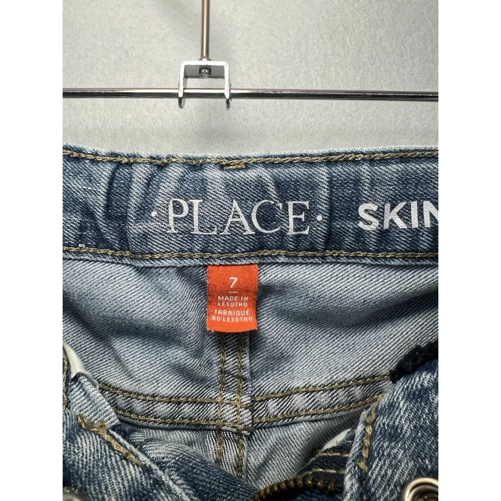 The Children Place Girls Jean Adjustable Waist Skinny Stretch Light Denim Size 7