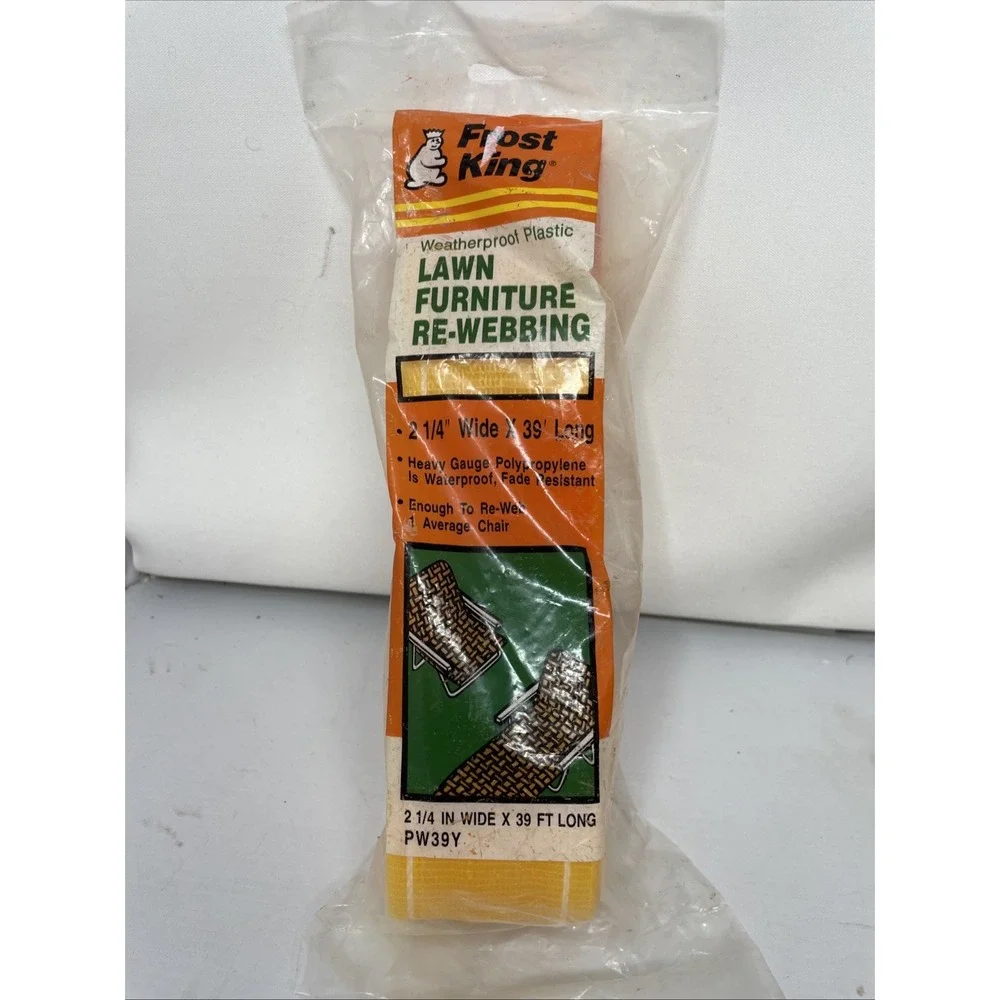 Frost King Lawn Chair Webbing Yellow White Stripe 2.25