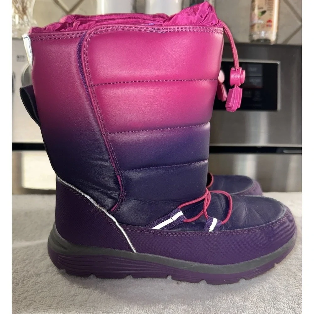 Land's End Little Girl Snow Flurry Boots Pull On Pink Youth‎ Size 2 Insulated