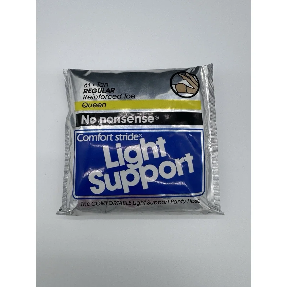 Vintage No Nonsense Light Support‎ Pantyhose Queen 61 Tan NOS
