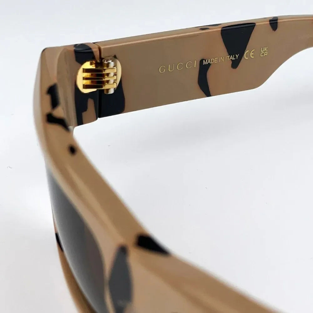 SALE! NEW Gucci GG1296S 003 Black Big Spotted Havana Rectangle Unisex Sunglasses