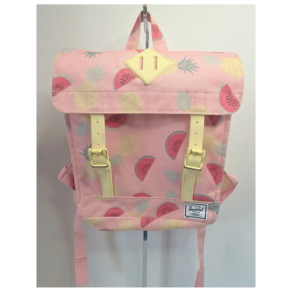 Herschel Supply Co Survey Kids Backpack Pink Watermelon Pineapple Fruit Print