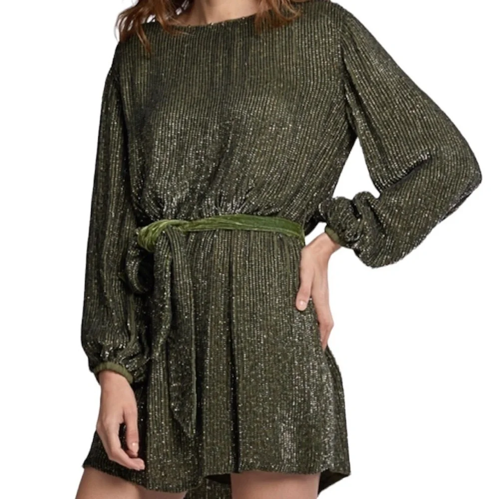 Retrofete Grace Green Sequin Dress Size XS