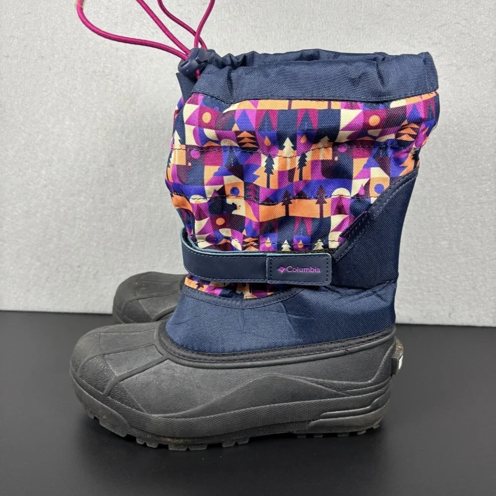 Columbia Powderbug Plus II Print Snow Boots Unisex Youth Size 5 Girls Winter