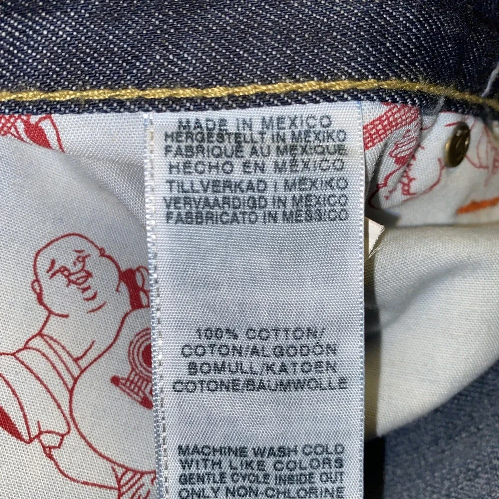 True Religion Jeans Men's 40x33 Vintage Rare Straight Flaps Orange Stitching New