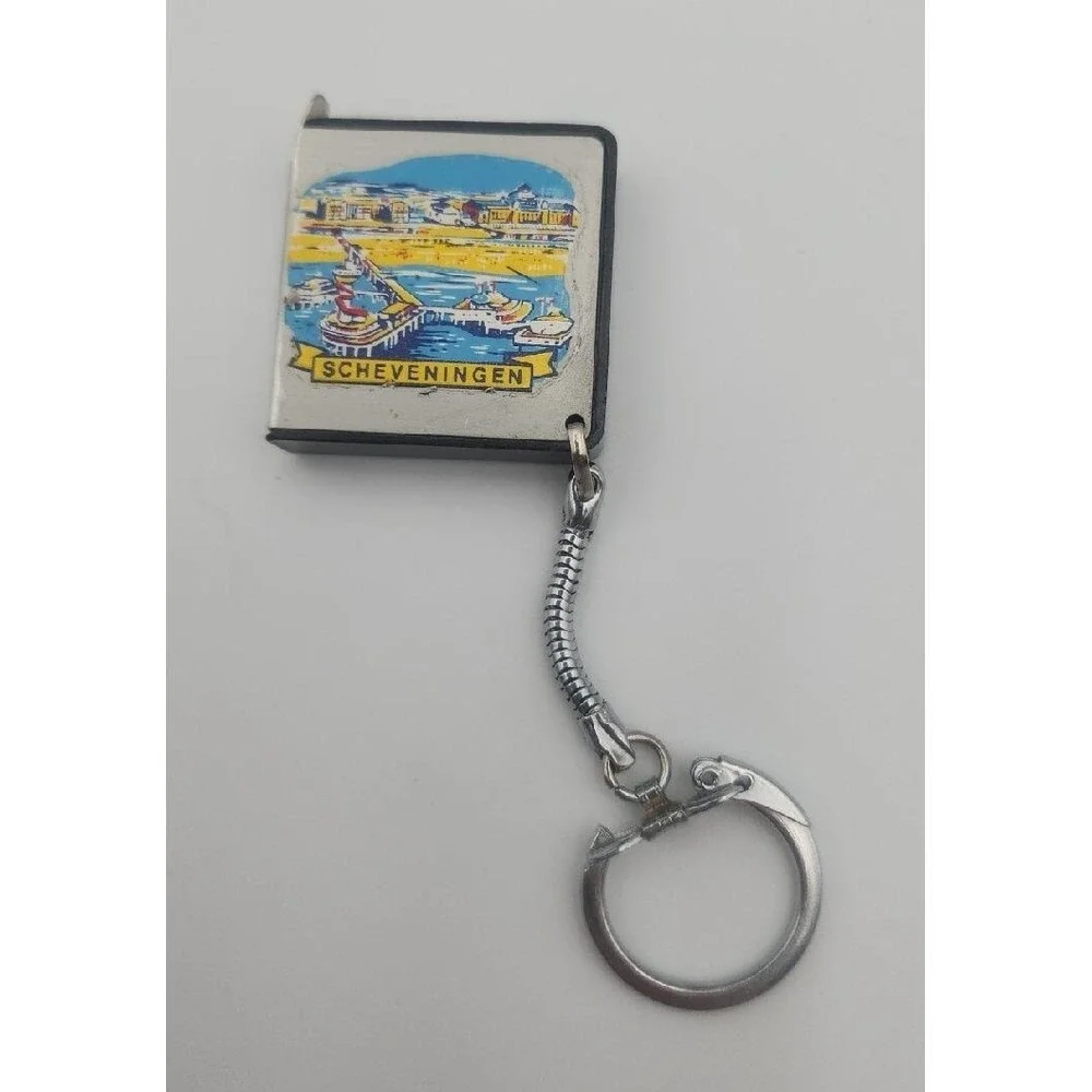 Vintage Scheveningen Holland Netherlands Souvenir measuring‎ tape ruler keyring