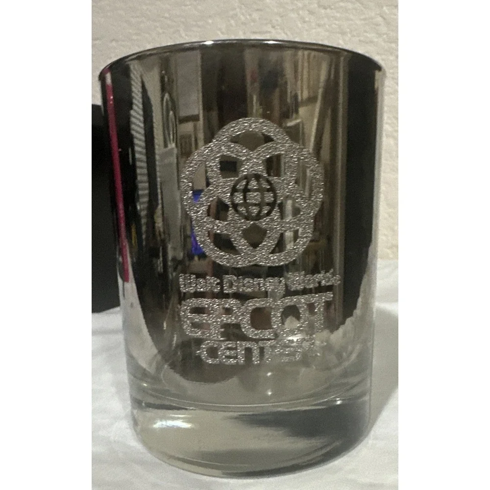 Walt Disney World EPCOT Center Metallic Mirror Rocks Cocktail Silver Smoke Glass