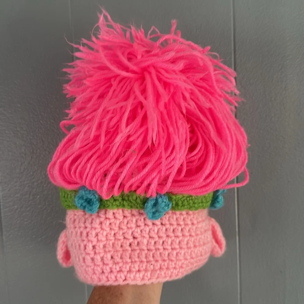 Handknit Trolls Hat Costume Pink Blue Green Halloween Princess Poppy Queen‎