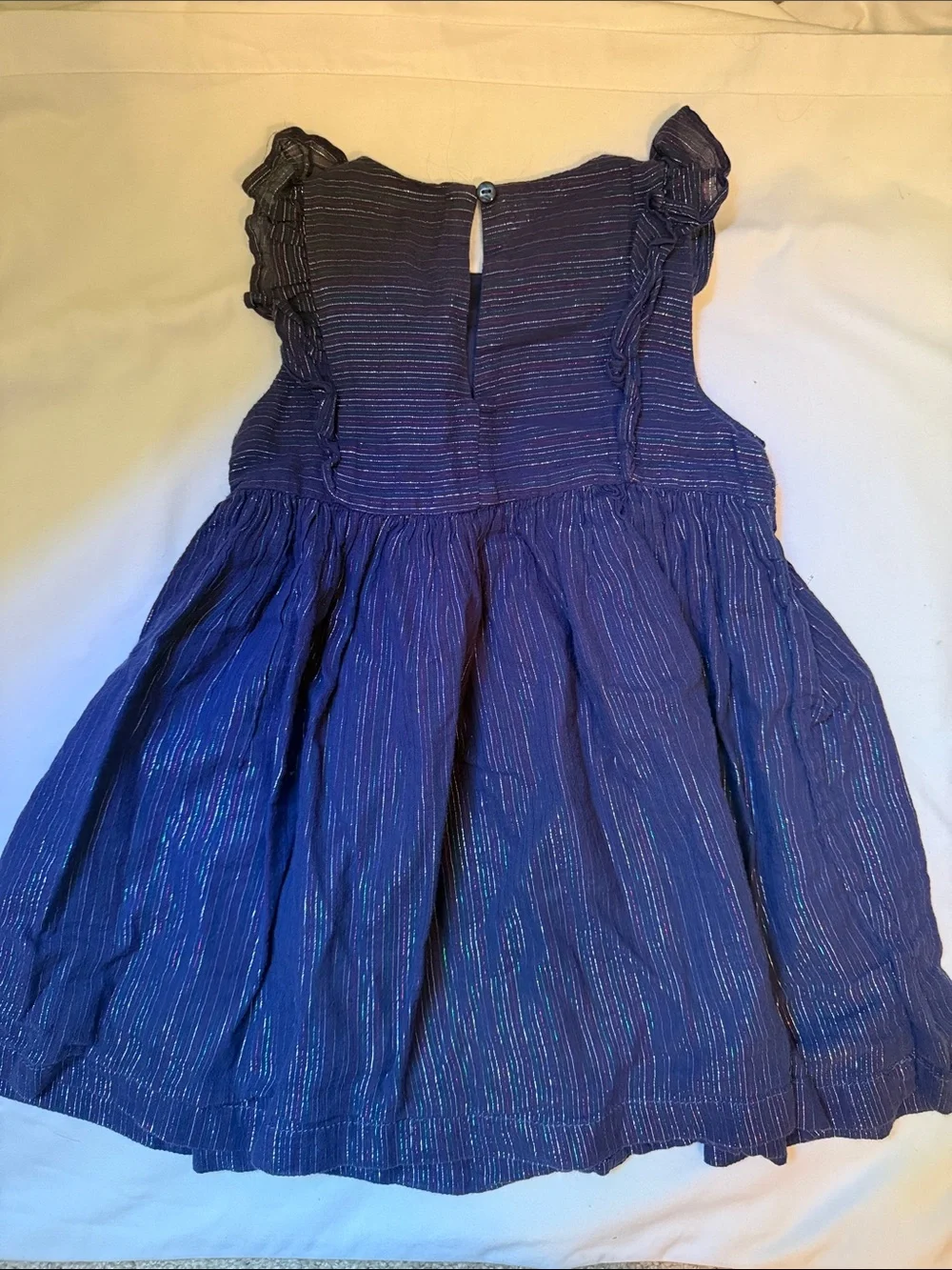 Gymboree Purple/Blue Shimmer Ruffle Sleeve Party Dress 3t