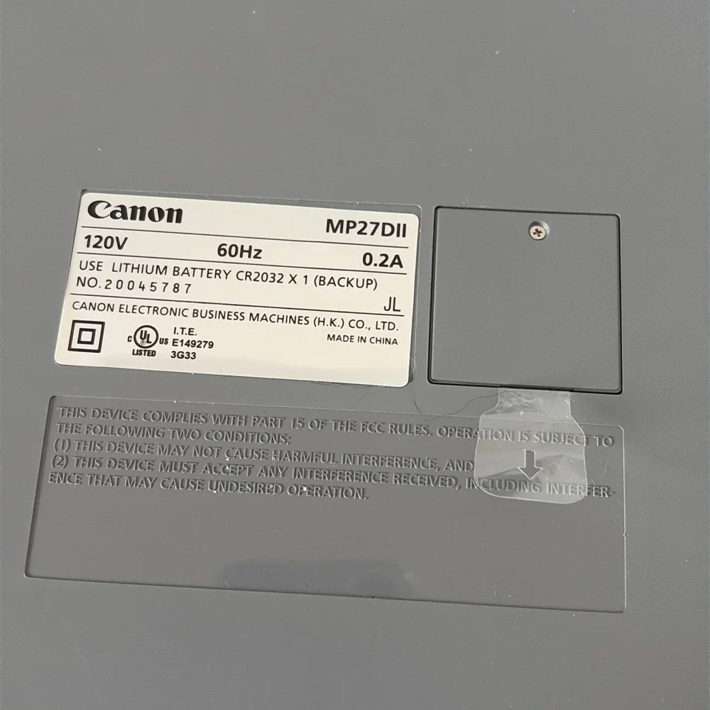 Canon mp27dii clock