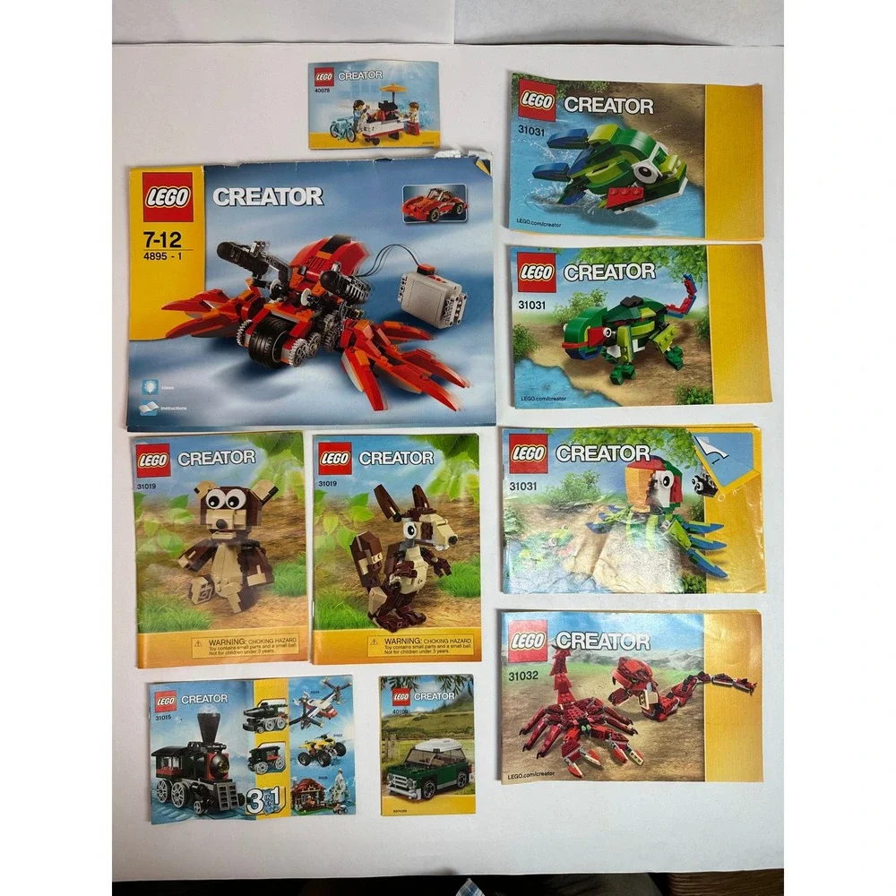 Lego Creator Instruction Manual Lot 4895‎ 31031 31019 31032 31015 40078 40109