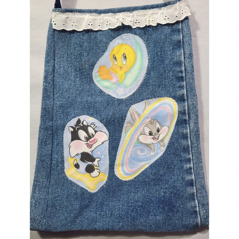 Custom Baby Looney Tunes Denim Satchel Shoulder Bag Sylvester‎ Tweety Bugs