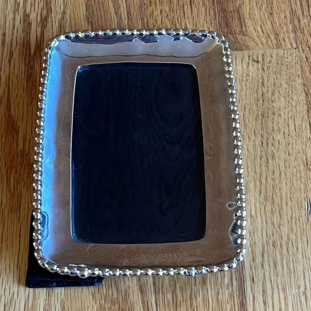 Michael Aram Molten Beaded Picture Frame Silver Tone 7.5x6