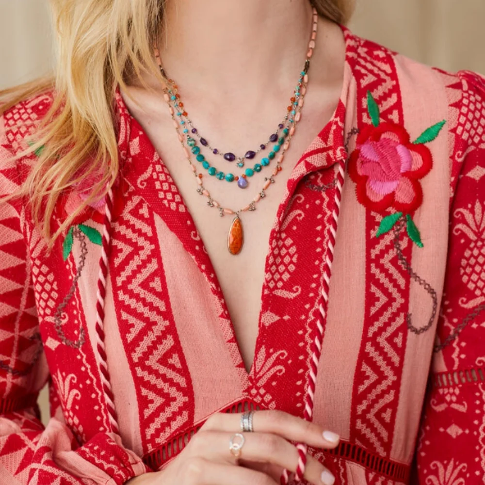 NWT Farm Rio Jaquard Strawberry Daiquairi Maxi Dress - M
