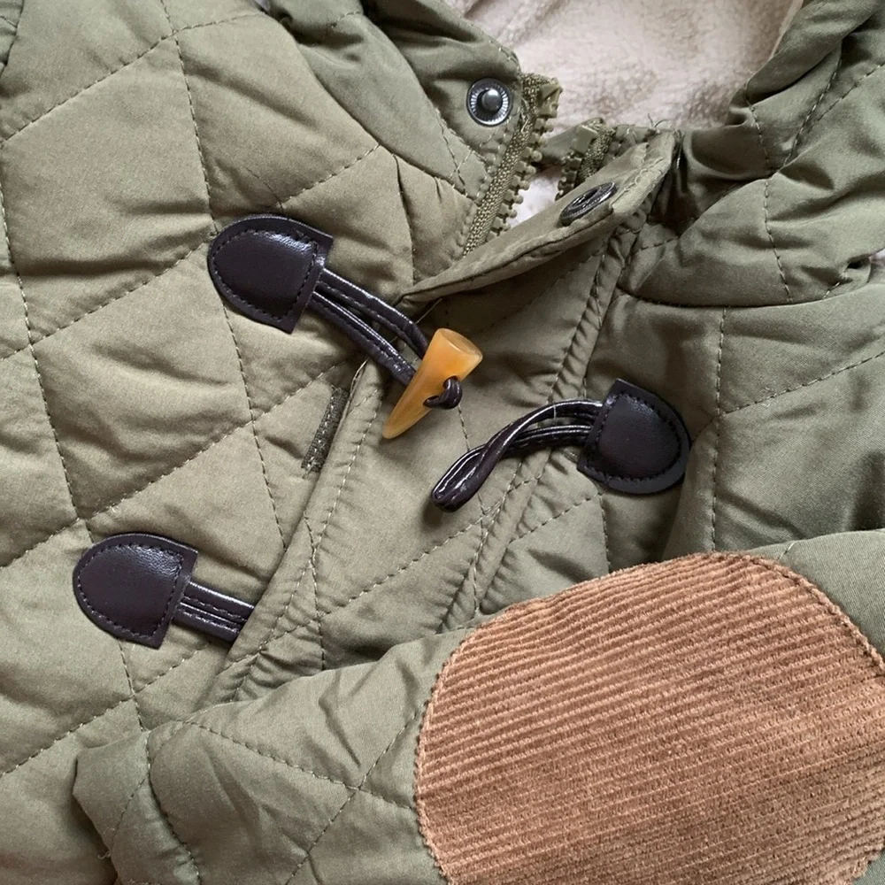{Perry Ellis} Fleece Lined Hooded Jacket with Toggle Closures