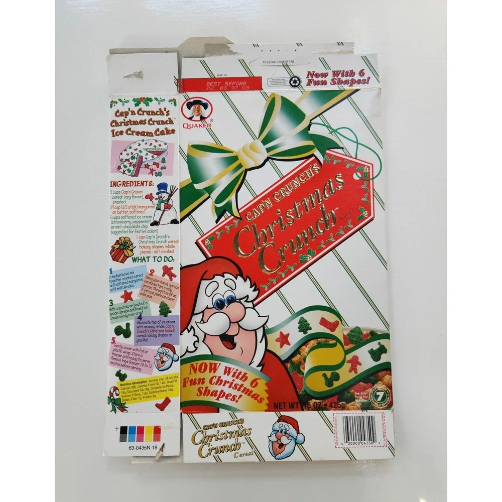 Cereal Box CAP'N‎ CRUNCH 1996 CHRISTMAS CRUNCH