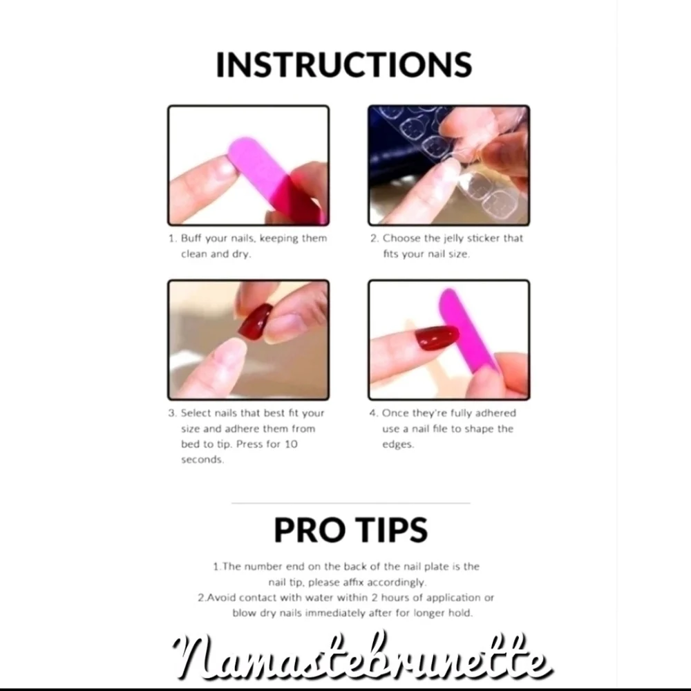 2/$16 Rhinestone French Manicure Press On Nails