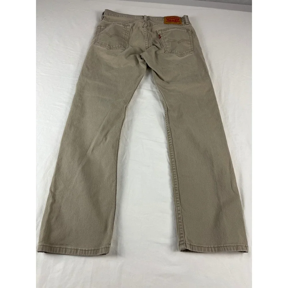 Levi's 513 Slim Straight Fit Jeans Men's W30 L30‎ Khaki Beige Casual Pants