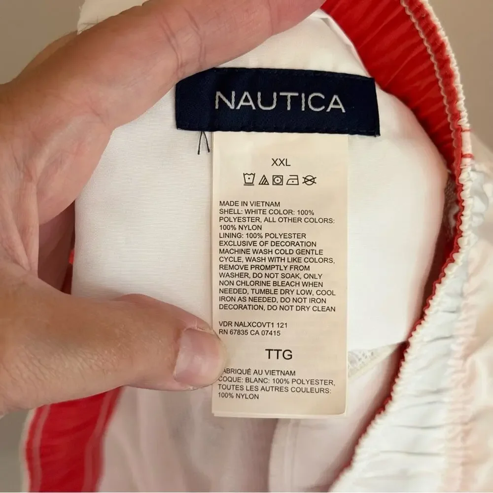 Nautica Men's Colorblock Elastic Waist Quick Dry Swim Trunks Shorts Size XXL‎