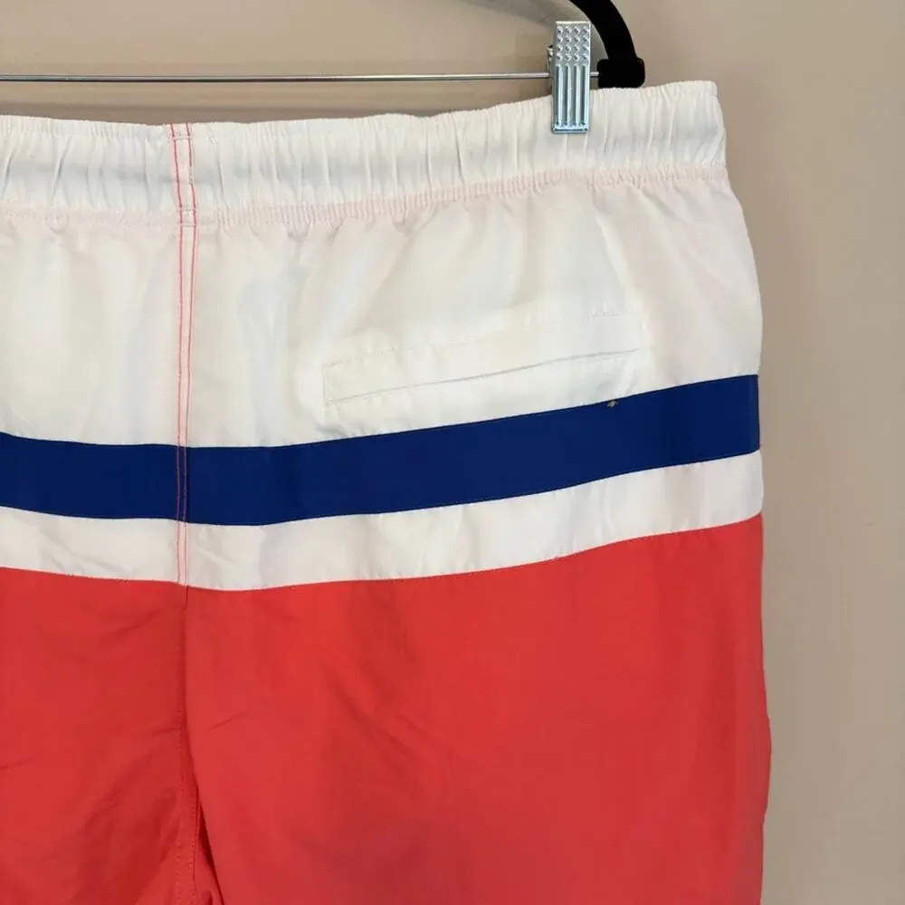 Nautica Men's Colorblock Elastic Waist Quick Dry Swim Trunks Shorts Size XXL‎