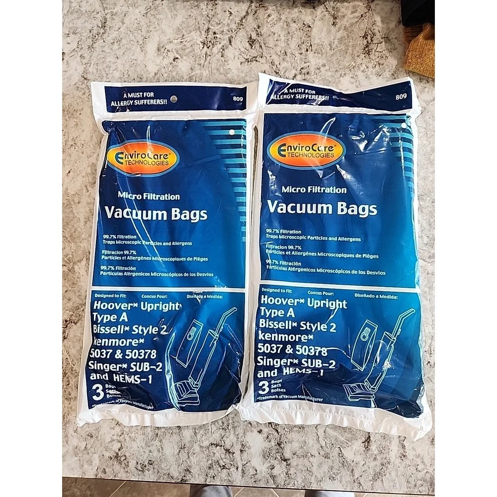 6 Hoover Allergy Vacuum Type a Bags, Convertible, Elite, Legacy, Decades, Con...