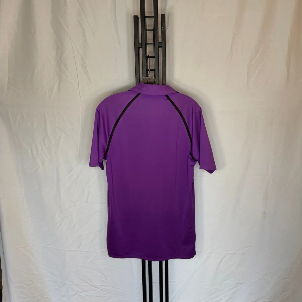 Adidas Men's Purple Polo with Yellow‎ Accents
