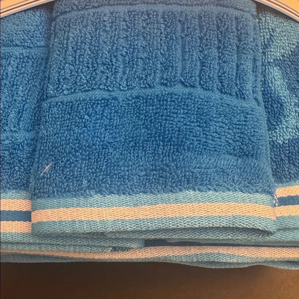 6pc CARO HOME 100% Cotton Blue Dinosaur Design Bath Towel Set Bundle