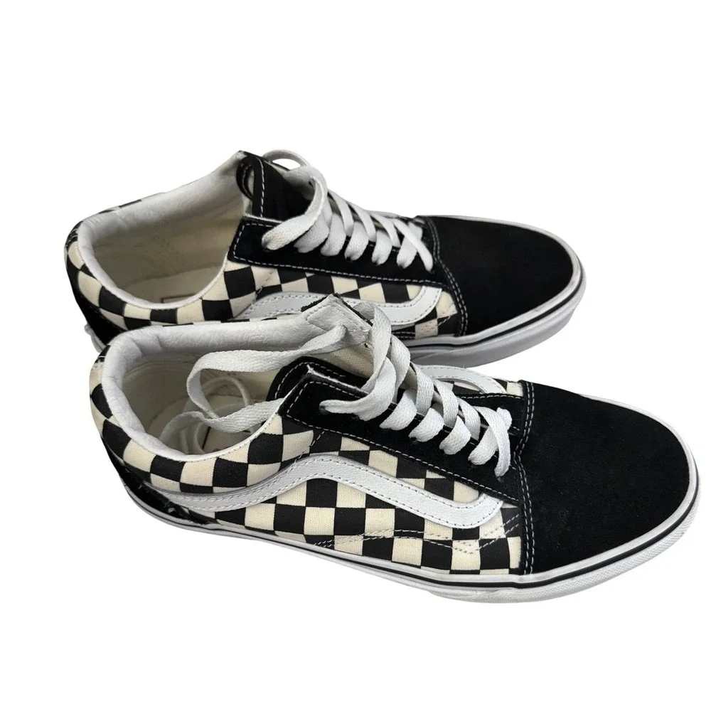 Vans Old Skool Sneakers Mens 6 Womens 7.5 Black White‎ Checkerboard Good Cond.