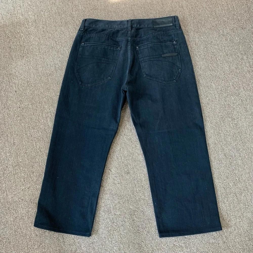 Sean John Mens Jeans Hamilton Size 36*25 Inseam‎ Black Wide Leg Relaxed