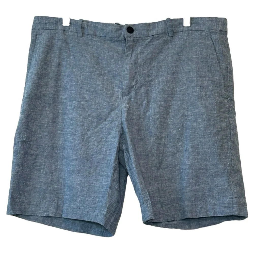 Perry Ellis Men’s Linen‎ Blend Flat Front Chino Shorts Sz 38