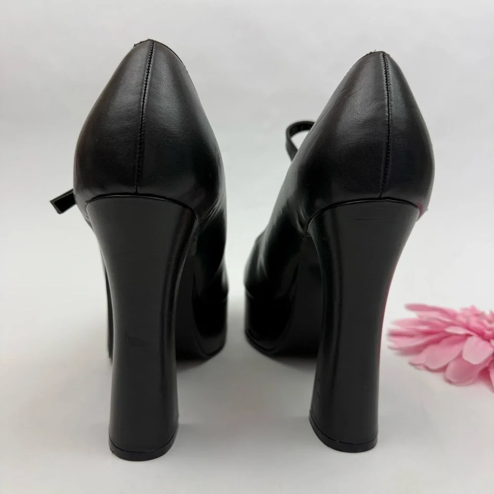 Demonia Dolly-50 Mary Jane Platform Heels Black Vegan Leather Goth Grunge Punk