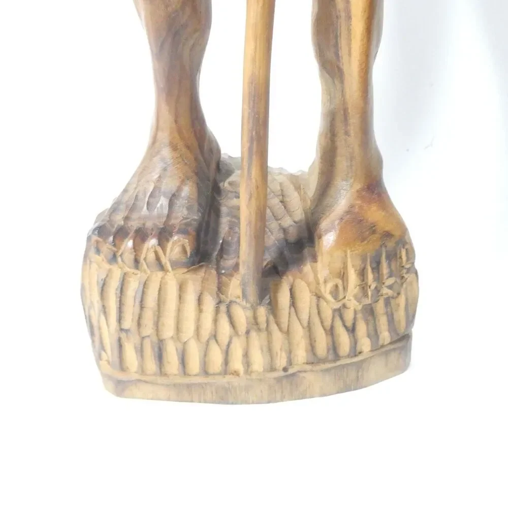 Carved Wooden Statue Hunter Warrior Man w/ Spear 17
