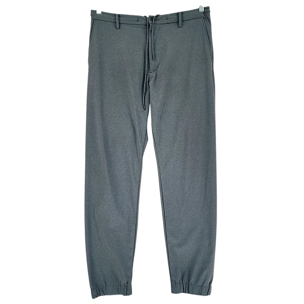 Uniqlo Jogger Pants L Mens Gray Stretch Drawstring Dry-EX Performance Techwear
