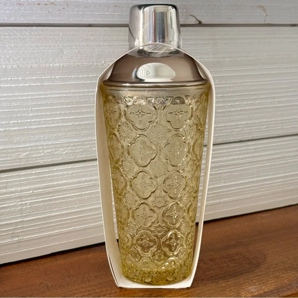 COCKTAIL SHAKER COQUETELIER Stainless Steel & Glass NEW