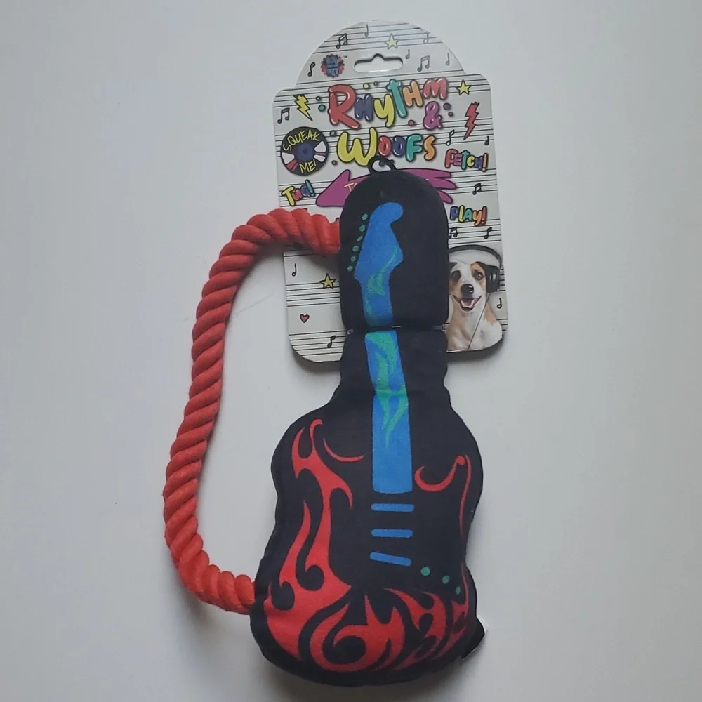 Bow Wow Rhythm & Woofs Guitar Squeak Toy-OS