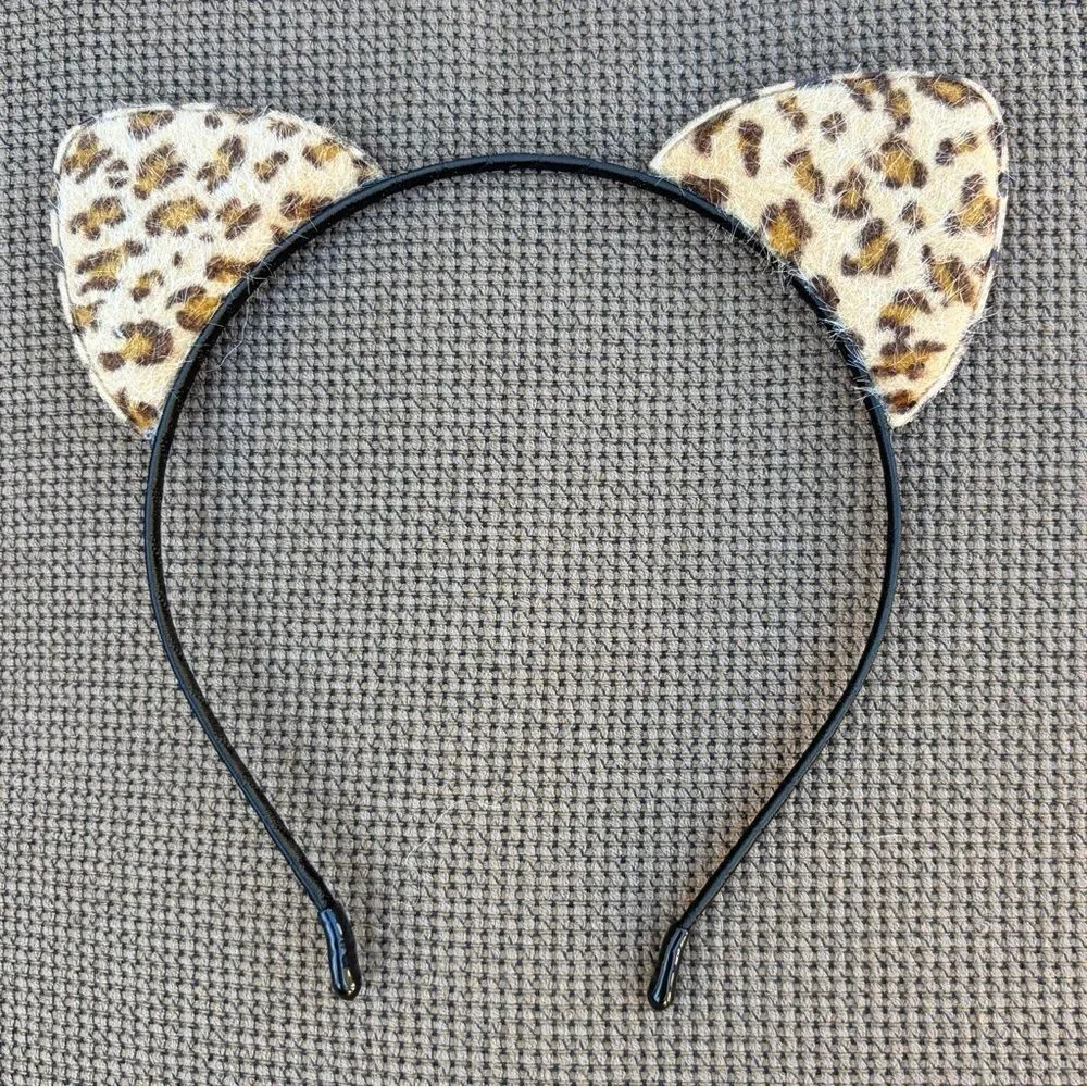 Edoneery Brown Leopard Print Cat Ear Hair Headband Adults/Kids Costume Cosplay