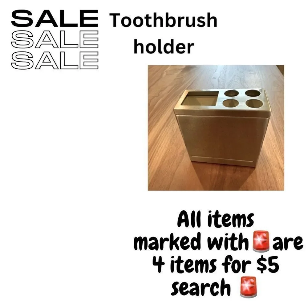 Toothbrush holder, metallic finish, like new