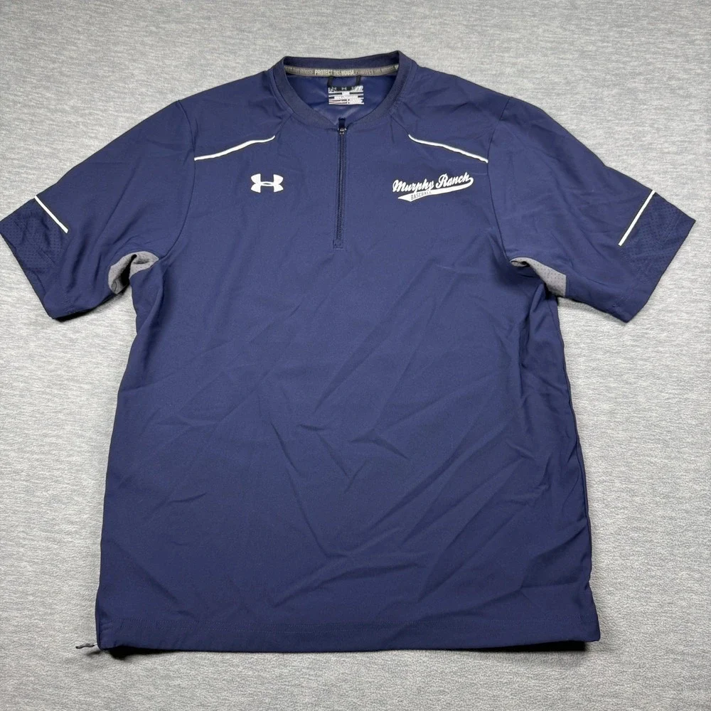 Under Armour Shirt Men S Navy Blue Murphy Ranch Baseball 1/4 Zip Short Sleeve‎