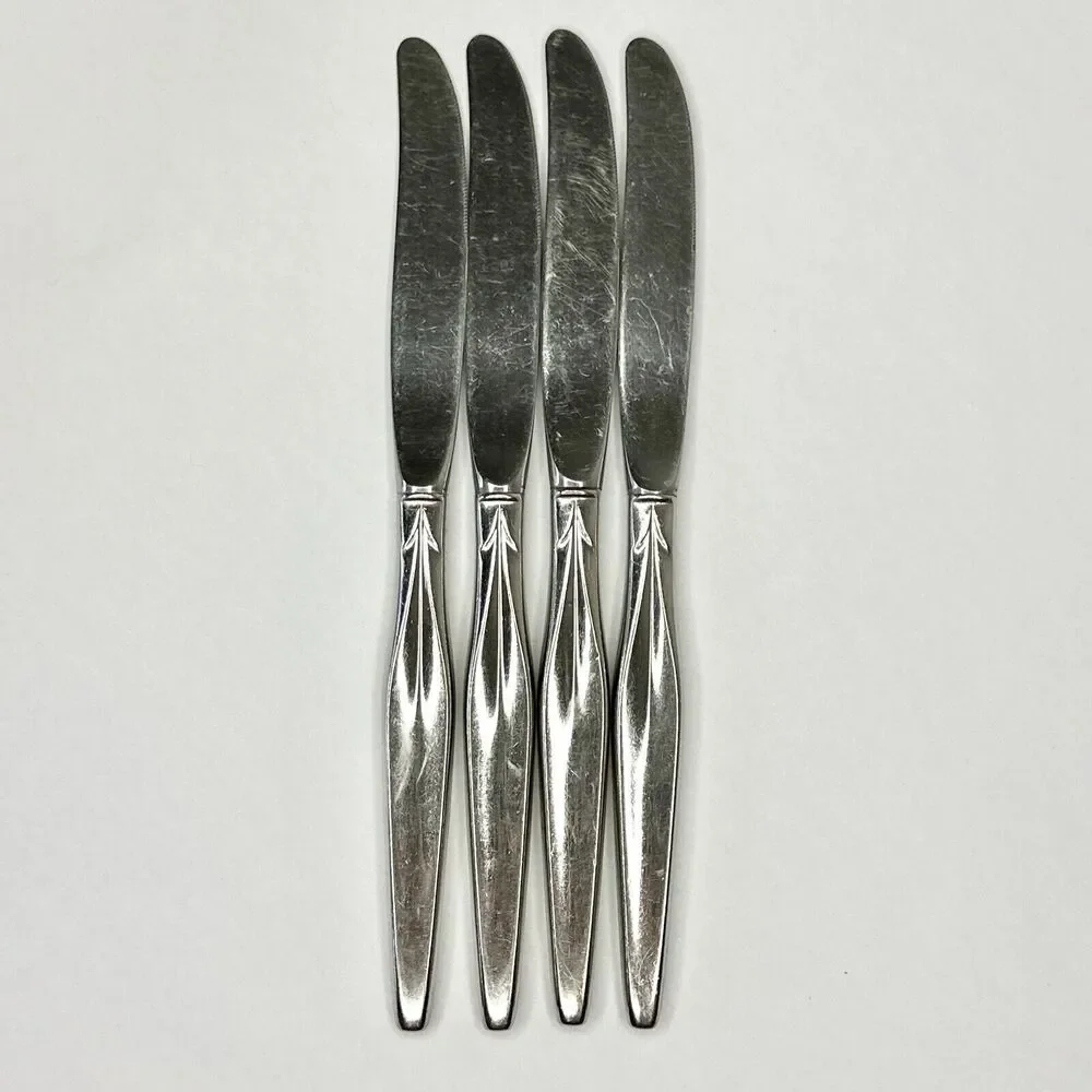 Lot Of 4 Stainless Steel‎ CONCEPT Dinner Knives International 1847 No Markings